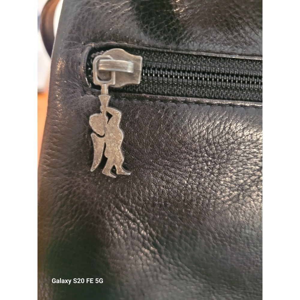 Vintage Y2K 90's American Angel Leather Slouch Hobo Logo Shoulder Bag Purse - Picture 7 of 16